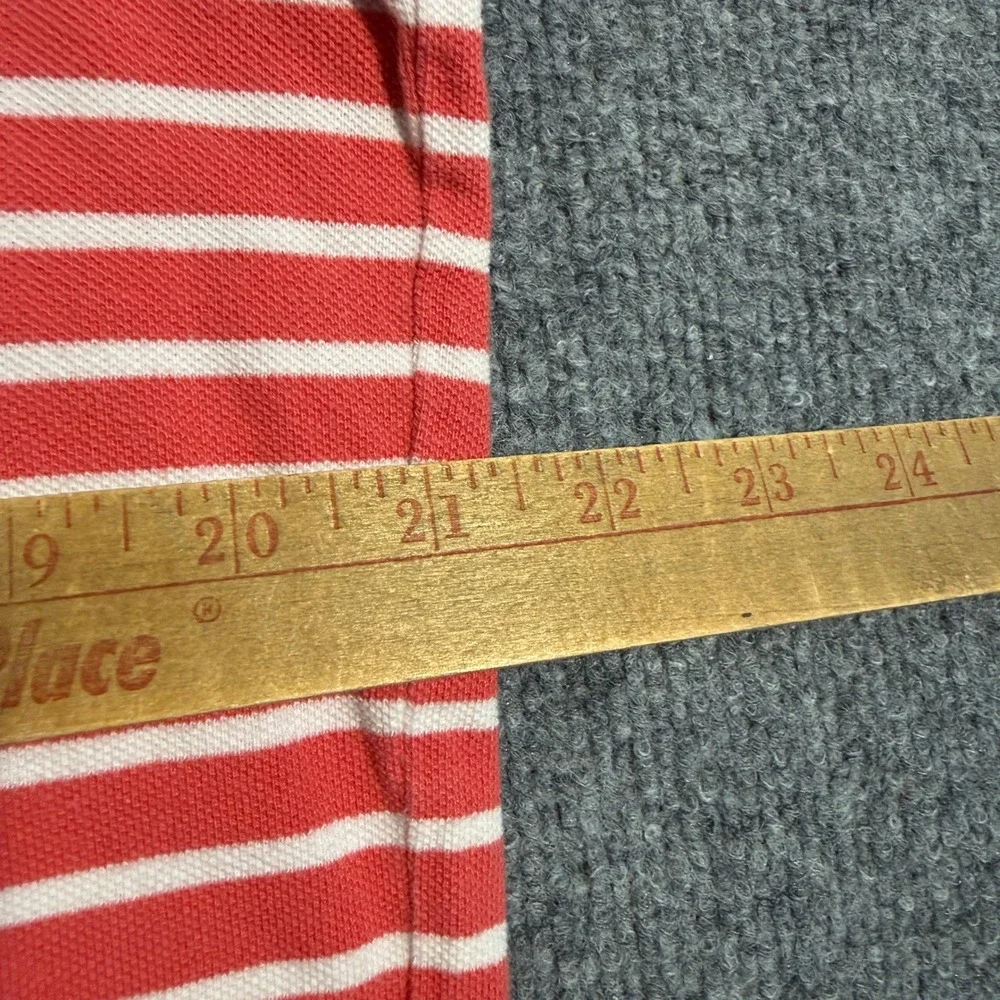 Vintage Polo Ralph Lauren Mens Large Red White Striped Short Sleeve Polo Shirt